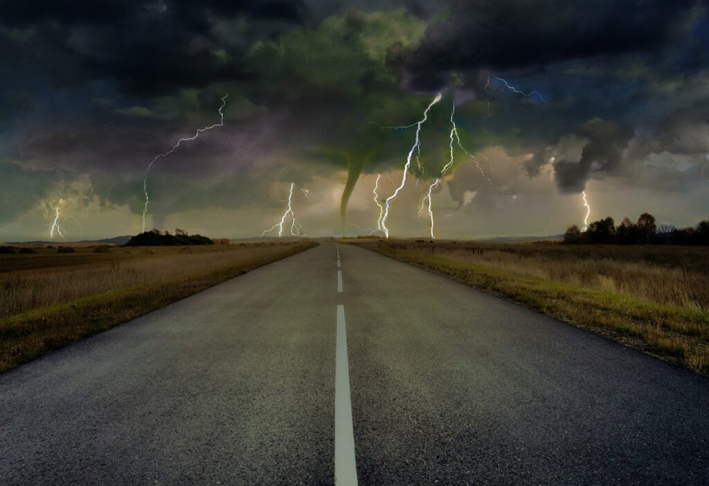 highway, road, tornado, lightning, thunder, storm, clouds, weather, bolt, thunderbolt, strike, tornado, tornado, tornado, nature, tornado, tornado